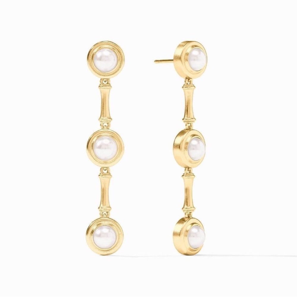 $165 Julie Vos Gold / Pearl Drop Earrings